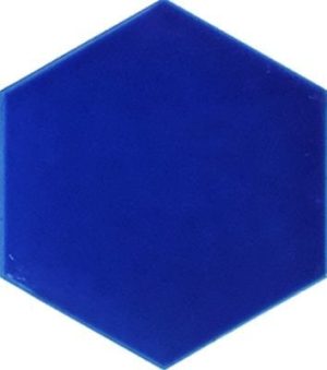15x17 Cm Düz Kobalt Altıgen Seramik