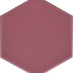 15x17 Cm Düz Koyu Pembe Altıgen Seramik