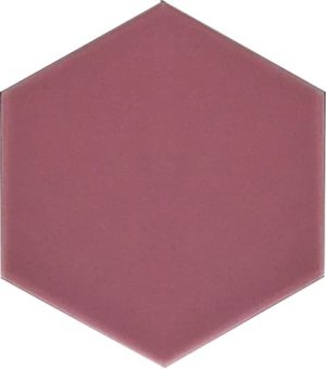 15x17 Cm Düz Koyu Pembe Altıgen Seramik