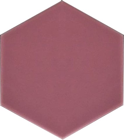 15x17 Cm Düz Koyu Pembe Altıgen Seramik