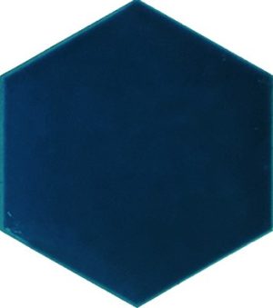 15x17 Cm Düz Petrol mavisi Altıgen Seramik
