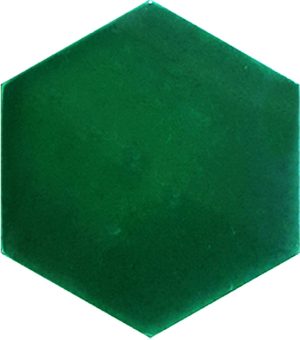 15x17 Cm Düz Yeşil Altıgen Seramik