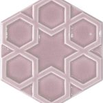 15x17 Cm Rölyefli Yıldız Açık Pembe Altıgen Seramik