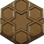 15x17 Cm Rölyefli Yıldız Bronz Altıgen Seramik