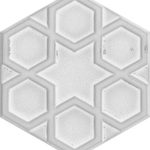 15x17 Cm Rölyefli Yıldız Beyaz Altıgen Seramik