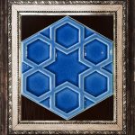 15x17 Cm Rölyefli Yıldız Kobalt Altıgen Çini Karo