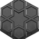 15x17 Cm Rölyefli Yıldız Metalik Altıgen Çini Karo