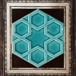 15x17 Cm Rölyefli Yıldız Turkuaz Altıgen Çini Karo