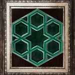 15x17 Cm Rölyefli Yıldız Yeşil Altıgen Çini Karo