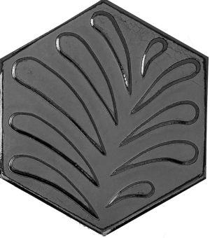 15x17 Cm Yaprak Mat metalik Altıgen Seramik karo