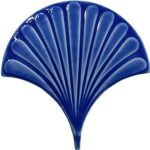 17x17 cm Kobalt İstiridye Balık Pulu Seramik