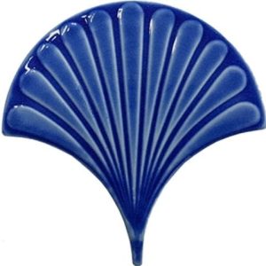 17x17 cm Kobalt İstiridye Balık Pulu Seramik