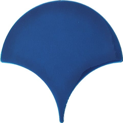 17x17 cm Koyu Petrol Mavisi Balık Pulu Seramik