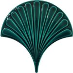 17x17 cm Koyu Yeşil İstiridye Balık Pulu Seramik