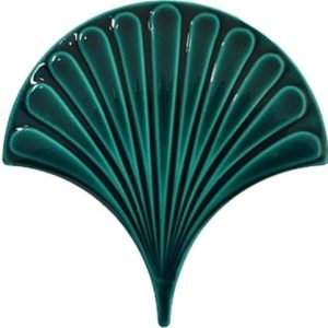 17x17 cm Koyu Yeşil İstiridye Balık Pulu Seramik