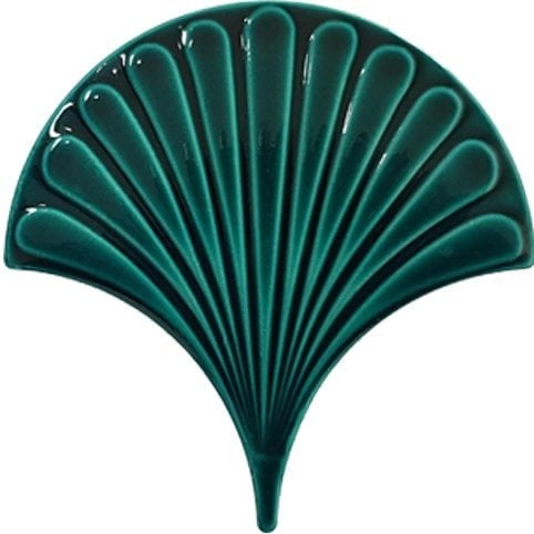 17x17 cm Koyu Yeşil İstiridye Balık Pulu Seramik