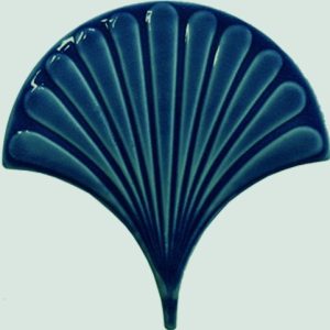 17x17 cm Petrol Mavisi İstiridye Balık Pulu Seramik