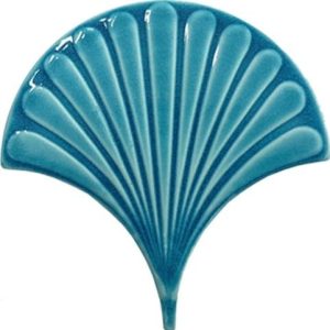 17x17 cm Turkuaz İstiridye Balık Pulu Seramik