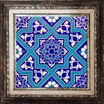 20x20 Cm Ac 12 Selçuk Yıldız Geçme Desenli Çini Karo