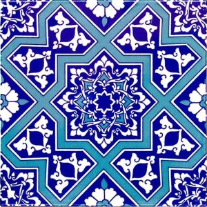 20x20 Cm Ac 12 Selçuk Yıldız Geçme Desenli Çini Karo