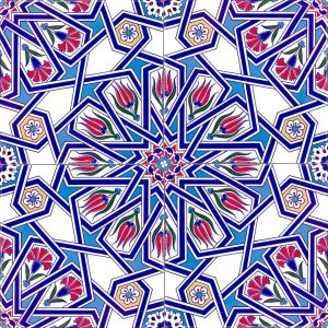20x20 Cm Ac 17 Geometrik Desenli Çini Seramik Karo