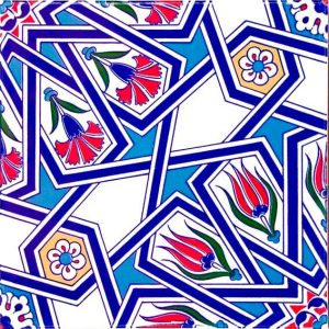 20x20 Cm Ac 17 Geometrik Desenli Çini Seramik Karo