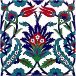20x20 Cm Ac 19 Laleli Desen Osmanlı Çini Seramik Karo