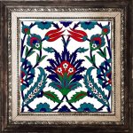 20x20 Cm Ac 19 Laleli Desen Osmanlı Çini Seramik Karo