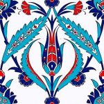 20x20 Cm Ac 2 Kırmızı Lale Desenli İznik Çini Karo