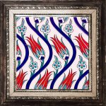 20x20 Cm Ac 20 Sarmaşık Lale Desenli Çini Seramik Karo