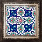 20x20 Cm Ac 27 Kütahya Çini Rumi Desenli İznik Çini Karo