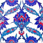 20x20 Cm Ac 30 İznik Desenli Kütahya Çini Karo Seramik