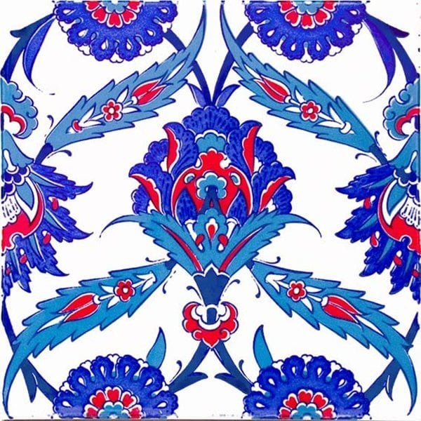 20x20 Cm Ac 30 İznik Desenli Kütahya Çini Karo Seramik