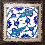 20x20 Cm Ac 32 Selçuklu Mavi Beyaz Kütahya Çini Karo
