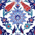 20X20 Cm Ac 4 İznik Lale Desen Kütahya Çini Karo
