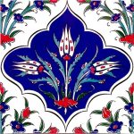 20x20 Cm Ac 45 Kütahya Çinisi İznik Desenli Çini Karo