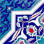 20x20 Cm Ac 49 Türkmen Yıldız Desenli Kütahya Çini Karo