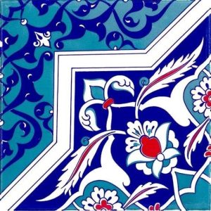 20x20 Cm Ac 49 Türkmen Yıldız Desenli Kütahya Çini Karo