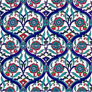 20x20 Cm Ac 56 Kütahya Çinisi İznik Desenli Çini Karo