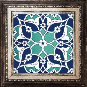 20x20 Cm Ac 80 Selçuklu İznik Desen Kütahya Çini Karo