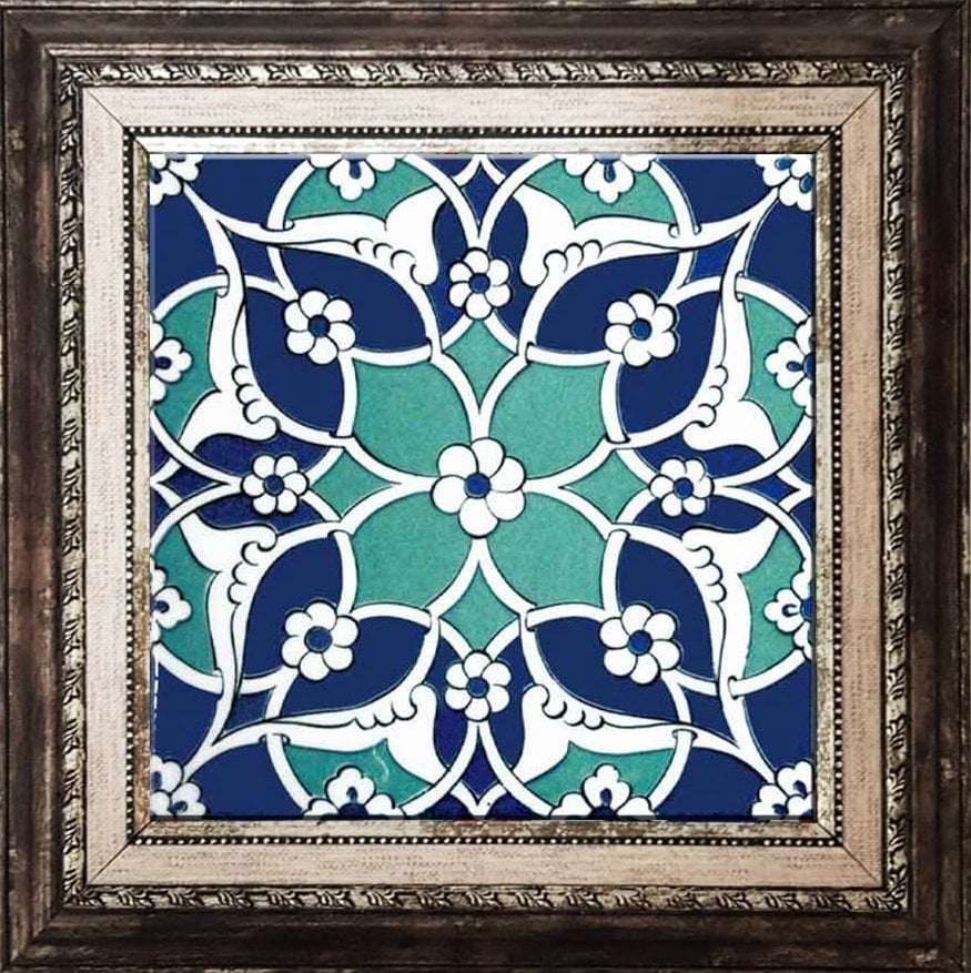 20x20 Cm Ac 80 Selçuklu İznik Desen Kütahya Çini Karo