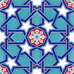 20x20 Cm Ac 85 Geometrik İznik Desen Kütahya Çini Karo