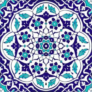 20x20 Cm Ac 92 Osmanlı Mavi Beyaz Kütahya Çini Karo