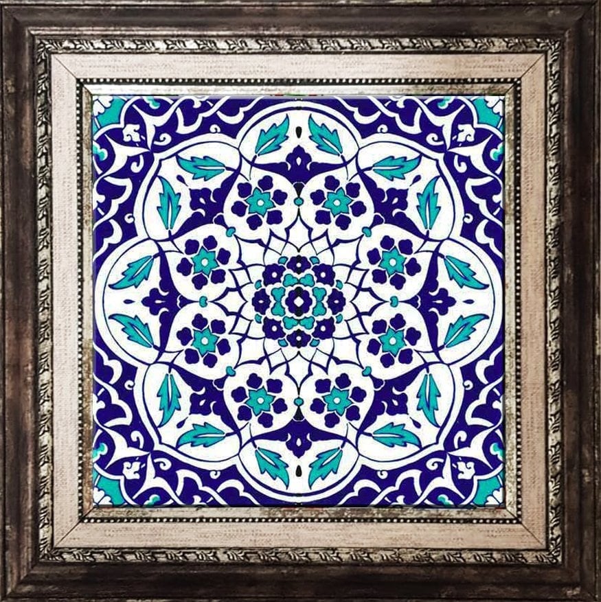 20x20 Cm Ac 92 Osmanlı Mavi Beyaz Kütahya Çini Karo