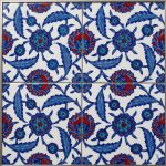 20x20 Cm Ac 96 İznik Mavi Beyaz Kütahya Çini Karo