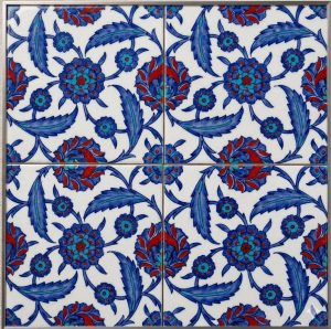 20x20 Cm Ac 96 İznik Mavi Beyaz Kütahya Çini Karo