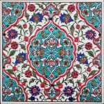 20x20 Cm ED 307 Turkuaz İznik Rumi Eldekoru Çini Pano