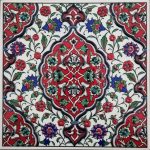 20x20 Cm ED 308 Kırmızı İznik Rumi Eldekoru Çini Pano
