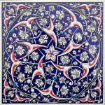 20x20 Cm ED 322 İznik Rumi Desenli Kütahya Çini Karo