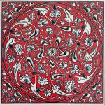 20x20 Cm ED 325 Kırmızı İznik Rumili Desen Eldekoru Çini Karo